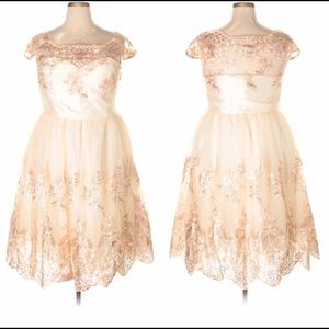 Chi Chi London Rose Gold Dress, Size 20